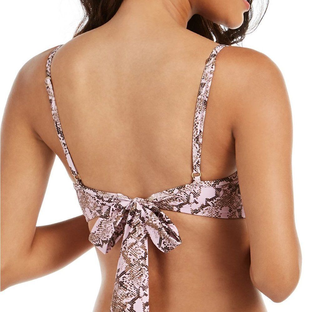 Rachel Roy Python-Print Underwire Bikini Top XL - Picture 2 of 8